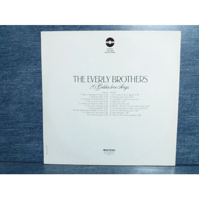 THE EVERLY BROTHERS 20 GOLDEN LOVE SONGS  LP