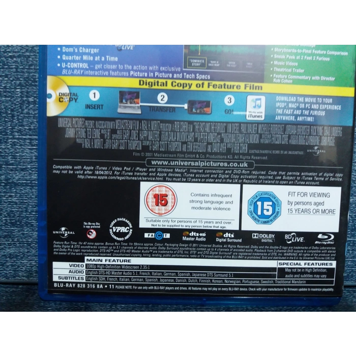 THE FAST AND THE FURIOUS BLURAY FILM ( 2 DISK -İNGİLİZCE )