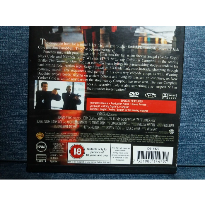 THE GLIMMER MAN DVD FILM ( İngilizce -Snapcase )