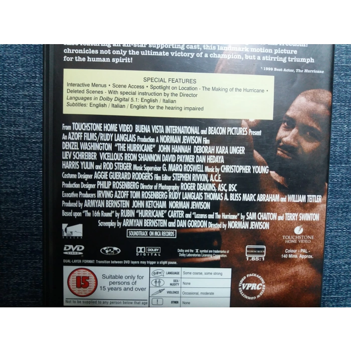 THE HURRICANE DVD FİLM (İNGİLİZCE)