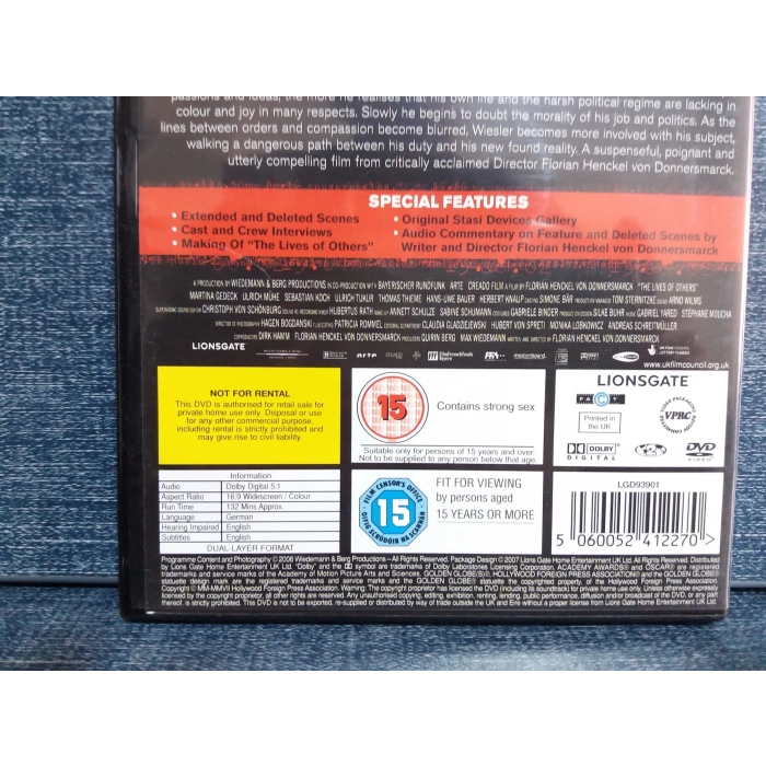 THE LIVES OF OTHERS DVD FİLM (İNGİLİZCE)