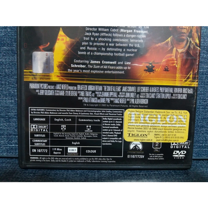 THE SUM OF ALL FEARS DVD FİLM  Tr Altyazı