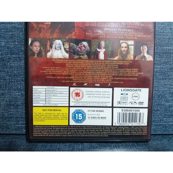 THE WICKER MAN DVD FİLM (İNGİLİZCE)