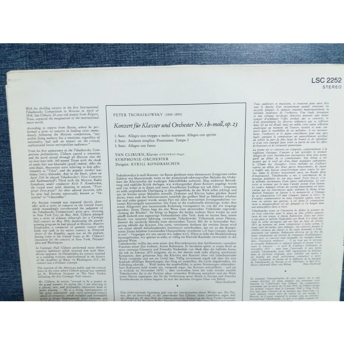 TSCHAIKOWSKY KLAVIER  Nr.1 VAN CLIBURN KONDRASCHIN