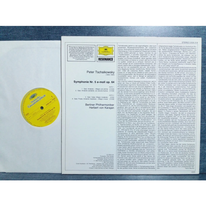 TSCHAIKOWSKY SYMPHONIE Nr.5 KARAJAN LP