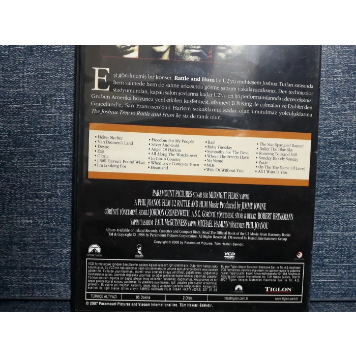 U2 RATTLE AND HUM DVD FİLM  ( 2 DISK )