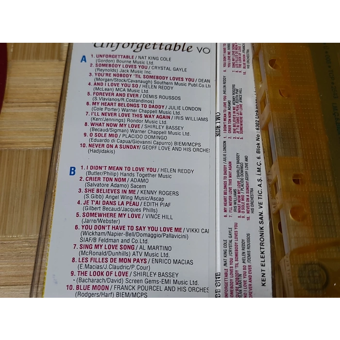 UNFORGETTABLE LOVE SONGS 20 CLASSICS MÜZİK KASET
