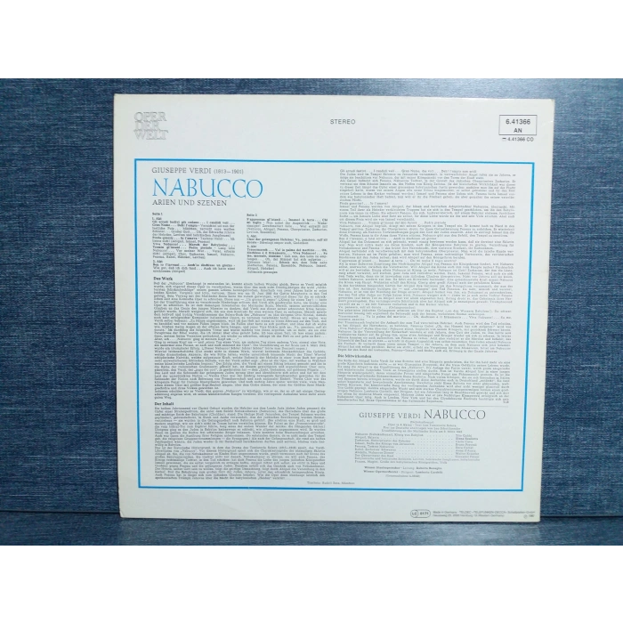 VERDI NABUCCO ARIEN UND SZENEN OPER DER WELT  LP