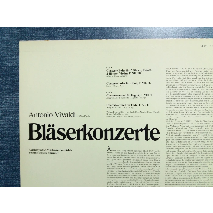 VIVALDI BLASER KONZERTE OBEO FAGOTT FLUT
