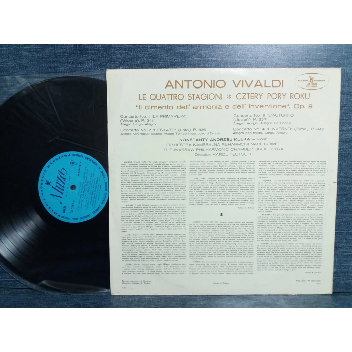 VIVALDI LE QUATTRO STAGIONI KULKA LP ALBUM