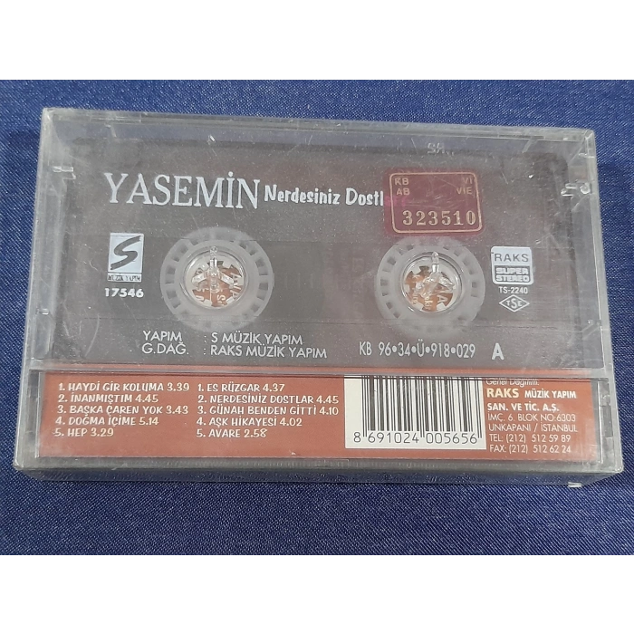 YASEMİN NERDESİNİZ DOSTLAR MÜZİK KASET