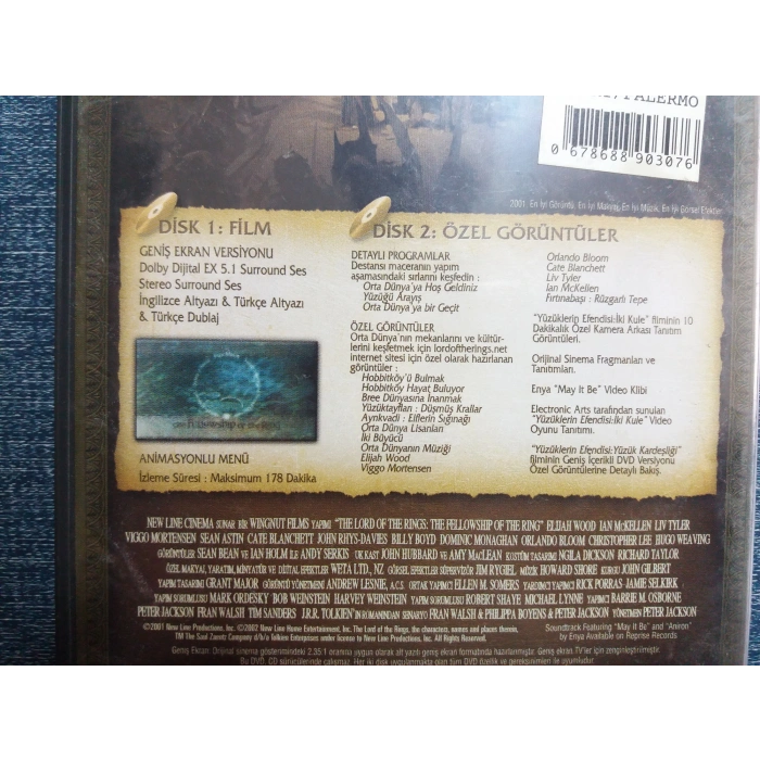 YÜZÜKLERİN EFENDİSİ YÜZÜK KARDEŞLİĞİ DVD FİLM  ( 2 DISC )