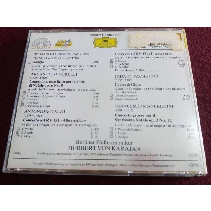 ALBINONI ADAGIO PACHELBEL CANNON CORELLI GROSSI VIVALDI RUSTICA