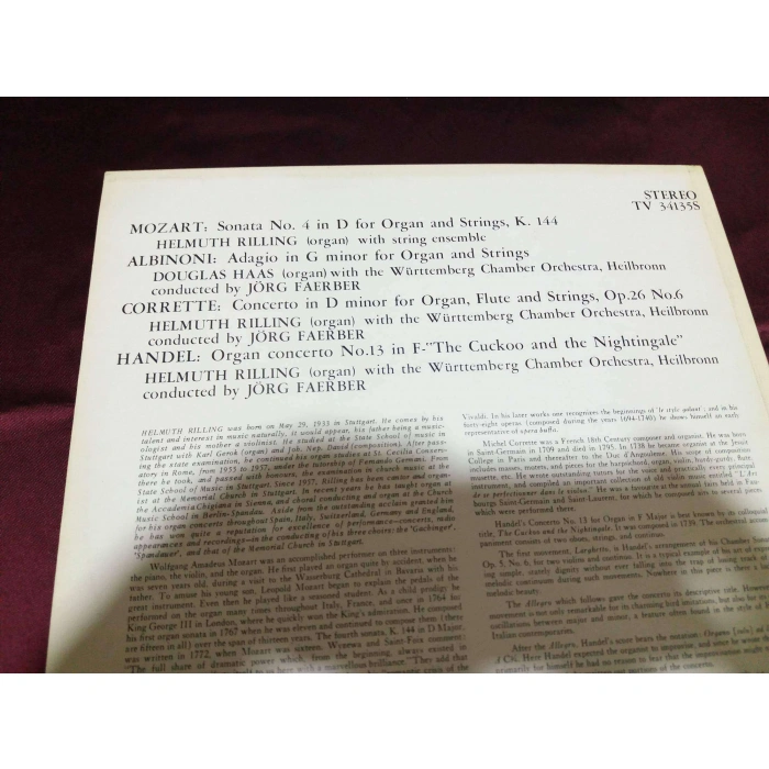 ALBINONI CORRETTE HANDEL MOZART ORGAN AND STRINGS