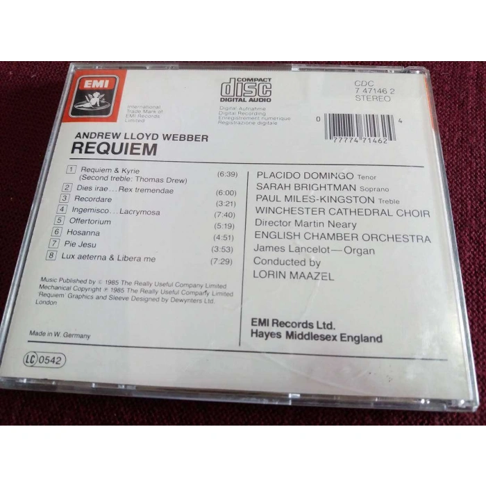 ANDREW LLOYD WEBBER REQUIEM DOMINGO S BRIGHTMAN
