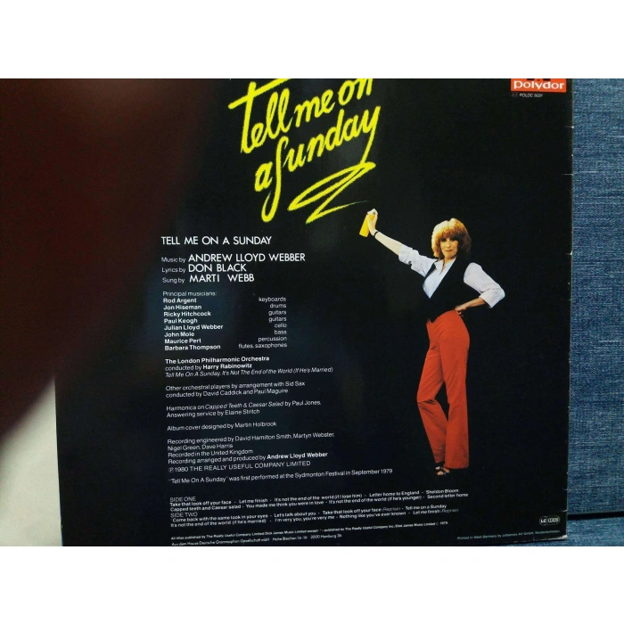 ANDREW LLOYD WEBBER TELL ME ON A SUNDAY MARTI WEBB