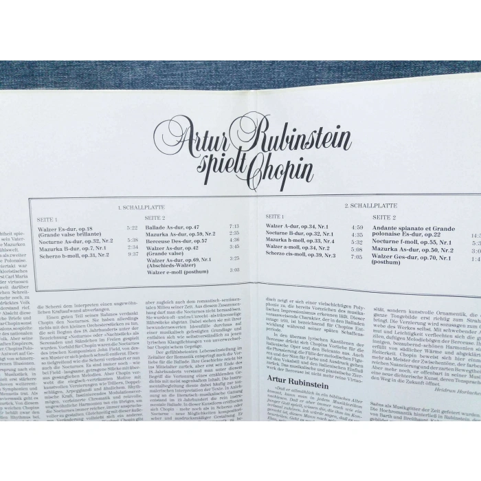 ARTHUR RUBINSTEIN SPIELT CHOPIN   2 LP