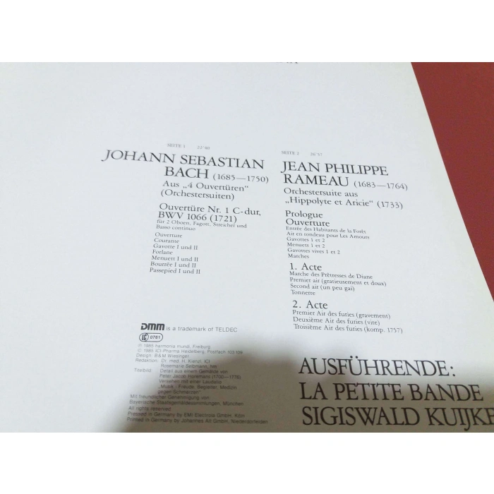 BACH 4 OVERTUREN - RAMEAU  HIPPOLYTE