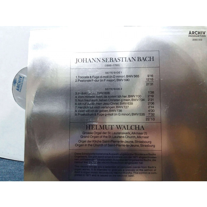 BACH HI-FI ORGEL BACH WALCHA