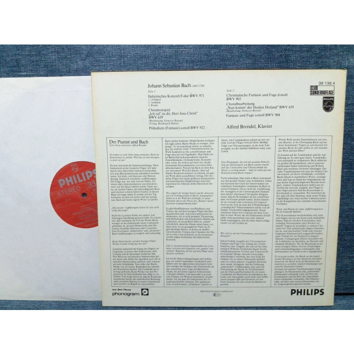 BACH ITALIENISCHE KONZERT FANTASIE FUGE ALFRED BRENDEL