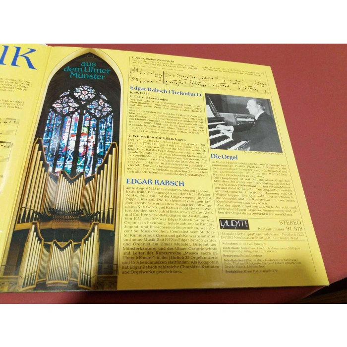 BAROCK ORGELMUSIK  BACH - FISCHER - EDGAR RABSCH