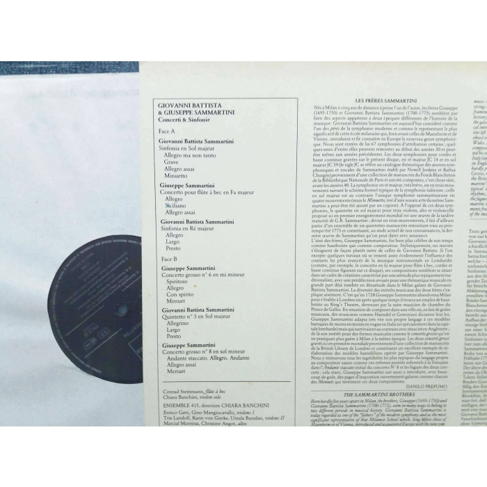 BATTISTA SAMMARTINI CONCERTI SINFONIE