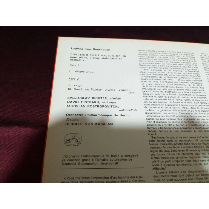 BEETHOVEN CONCERTO EN UT MAJEUR KARAJAN