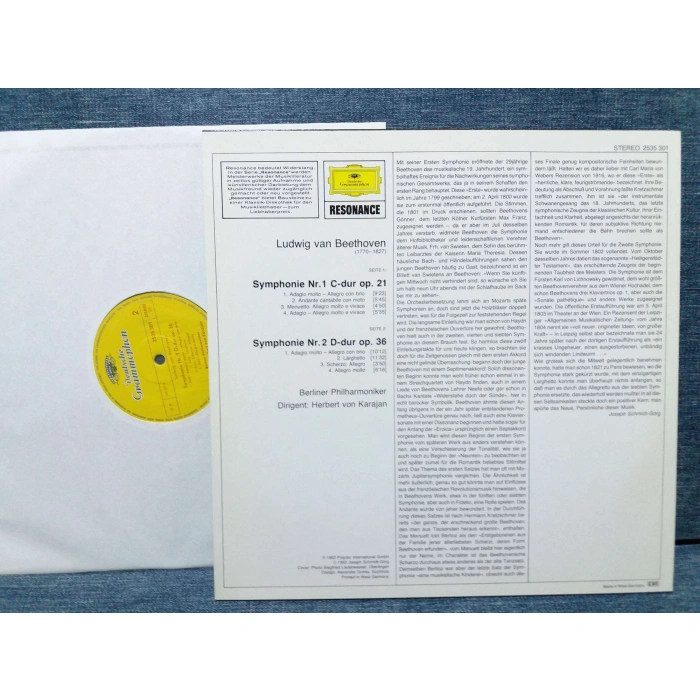 BEETHOVEN SYMPHONIEN Nr.1-Nr.2 KARAJAN