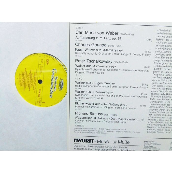 BEST WALZER OPER BALLET WEBER TSCHAIKOWSKY STRAUSS
