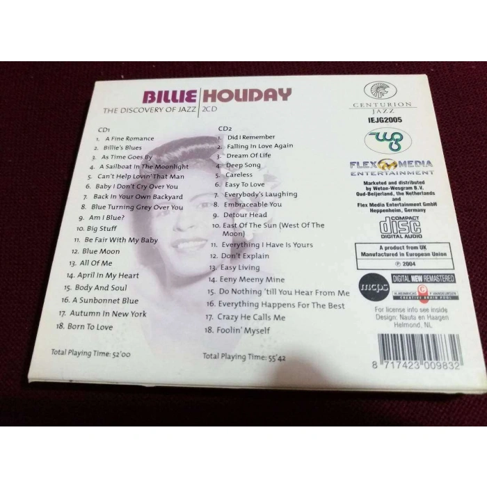 BILLIE HOLIDAY DISCOVERY OF JAZZ   2 CD