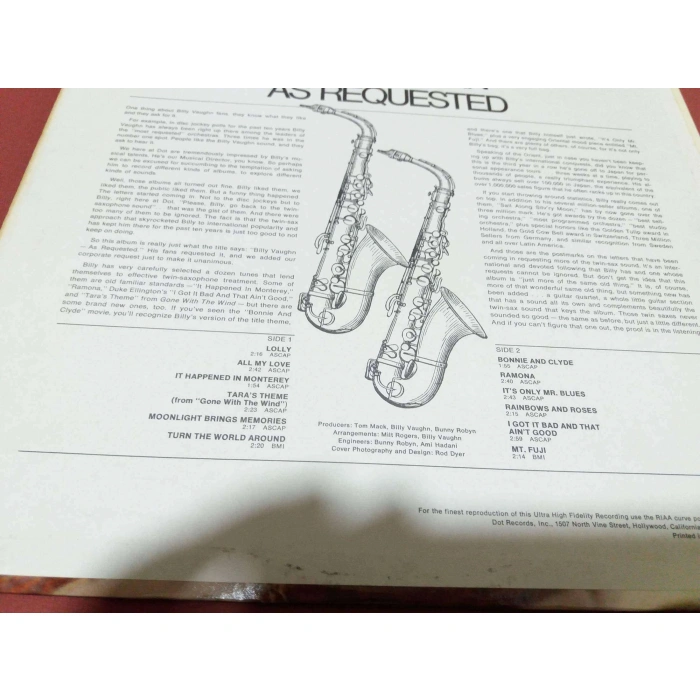 BILLY VAUGHN AS REQUESTED