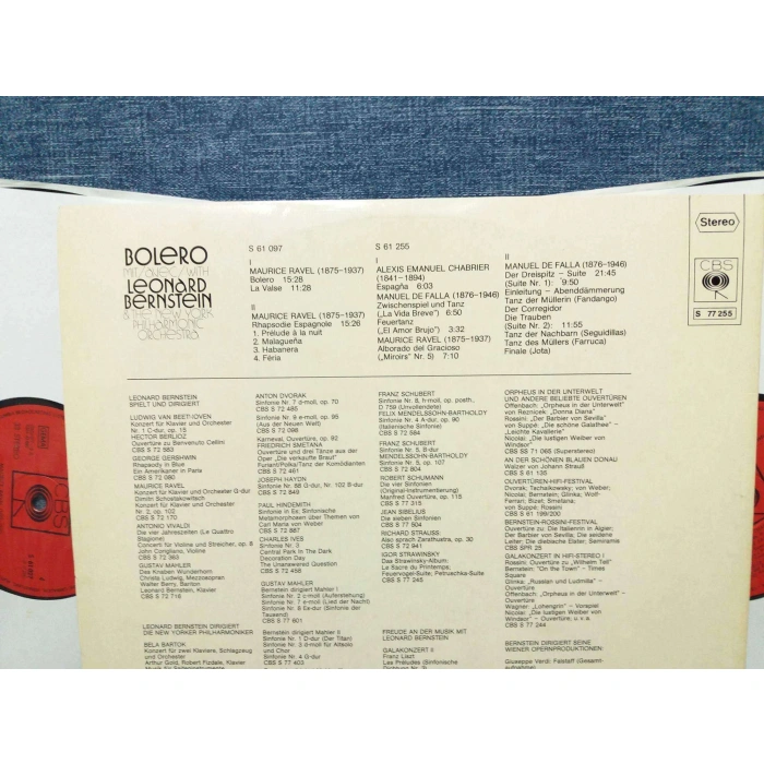 BOLERO LEONARD BERNSTEIN 2 LP
