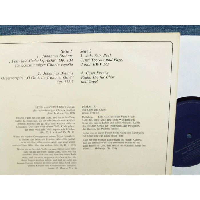 BRAHMS BACH CESAR FRANCK   ( MİNİ LP )