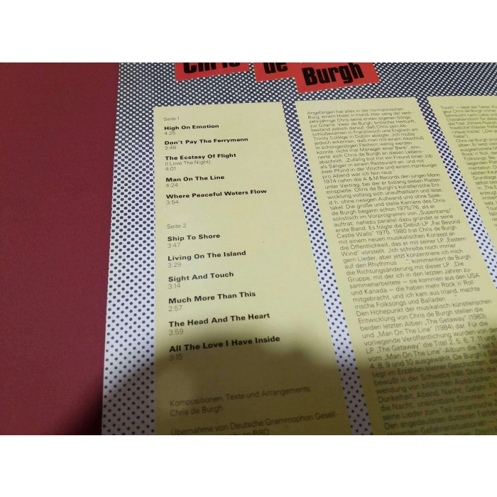 CHRIS DE BURGH AMIGA PLAK