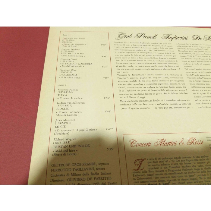 CONCERTI MARTINI ROSSI Grob-Prandl*, Tagliavini*, De Fabritiis