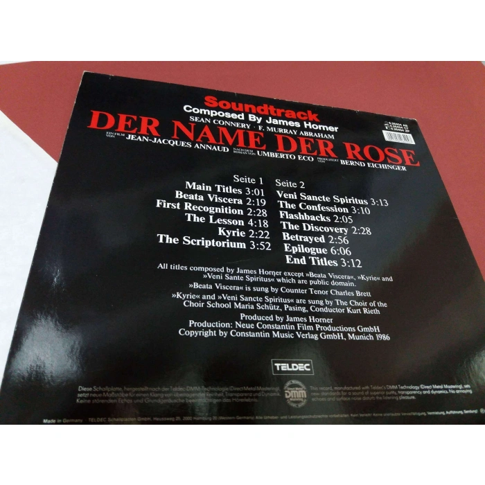 DER NAME DER ROSE JAMES HORNER FILM MUSIC