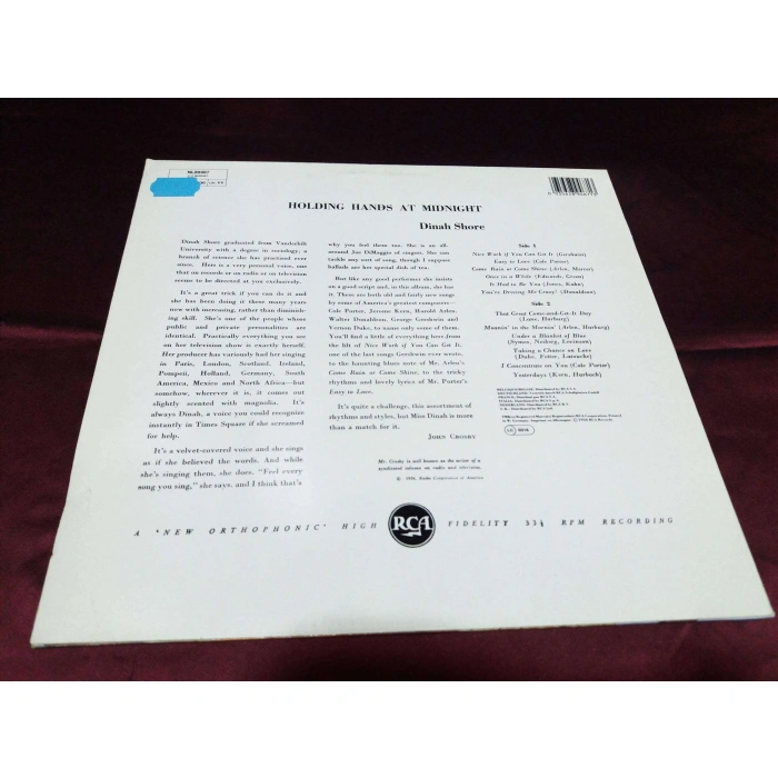DINAH SHORE HOLDING HANDS AT MIDNIGHT