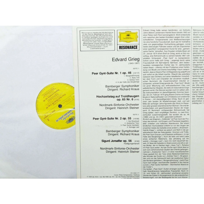EDVARD GRIEG PEER GYNT SUITEN Nr.1-2