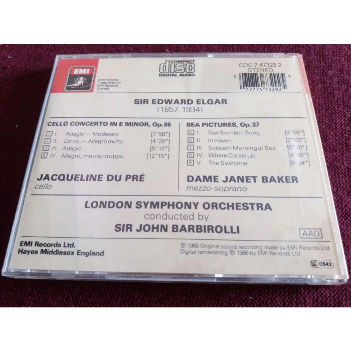 ELGAR CELLO CONCERTO SEA PICTURES