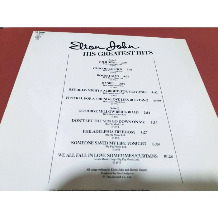 ELTON JOHN GREATEST HITS