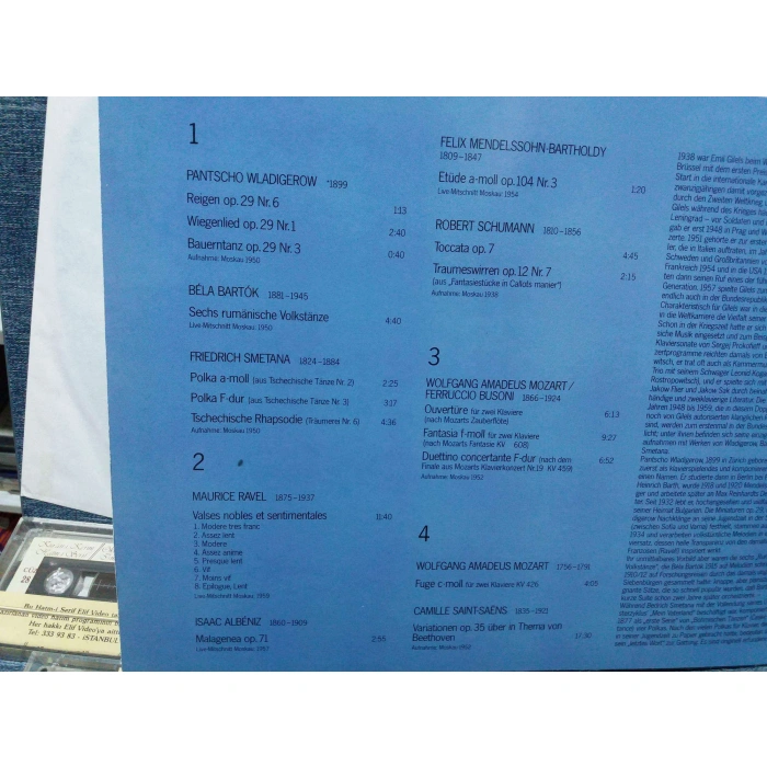 EMIL GILELS WITH RECORDINGS NEVER BEFORE ISSUED   2 LP