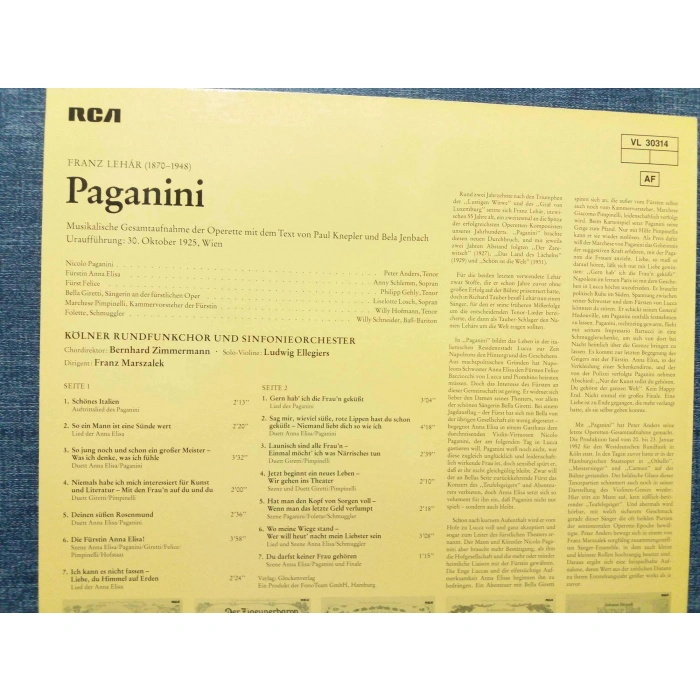 FRANZ LEHAR PAGANINI MARSZALEK