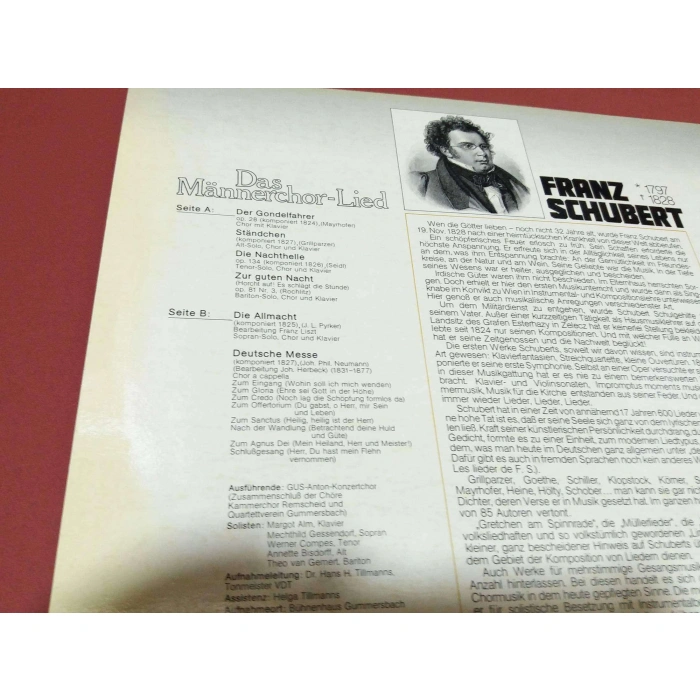 FRANZ SCHUBERT MANNERCHOR LIED