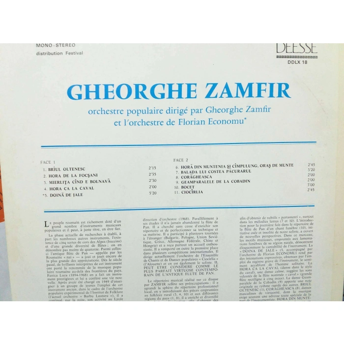 GEORGHE ZAMFIR FLUTE DE PAN