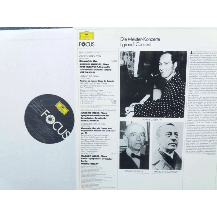 GERSHWIN RHAPSODY BLUE -  DE FALLA - RACHMANINOW
