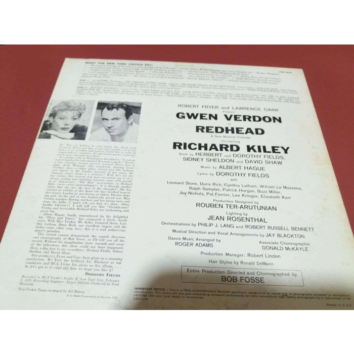 GWEN VERDON RICHARD KILEY REDHEAD