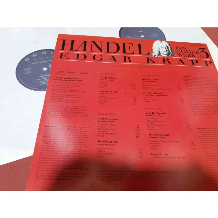 HANDEL PIANO WORKS 3 EDGAR KRAPP    2 LP