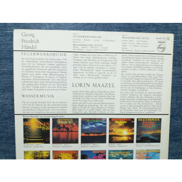 HANDEL WASSERMUSIK SUITE FEUER LORIN MAAZEL