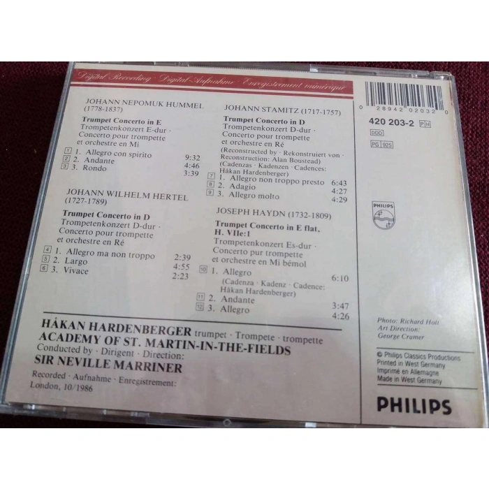 HAYDM HUMMEL HERTEL STAMITZ TROMPETE HAKAN HARDENBERGER