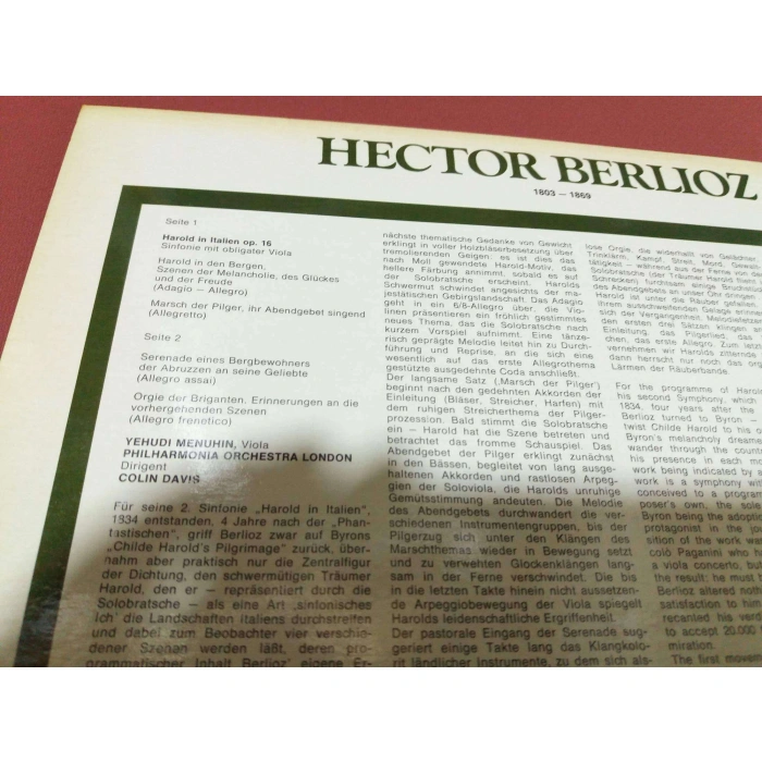 HECTOR BERLIOZ HAROLD IN ITALIEN YEHUDI MENUHIN